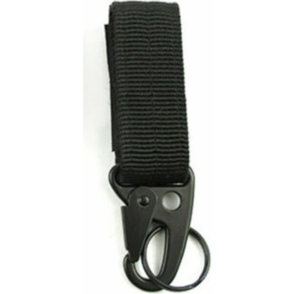 Black Nylon Key Hook Molle Buckle Hanging Belt Carabiner Clip