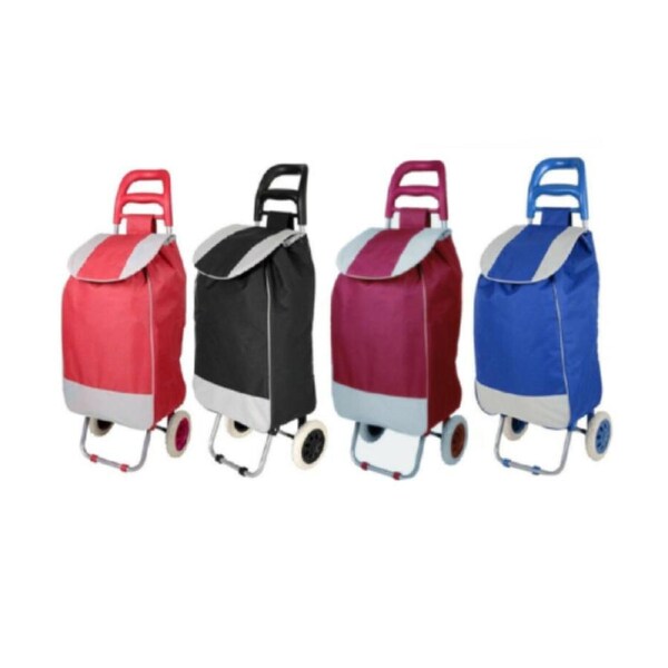 1pc Plain Colour Shopping Carts Trolley Foldable Bags Luggage Wheels
