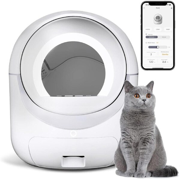 Advwin Self Cleaning Cat Litter Box WiFi APP Control Smart Automatic Cat Litter Box Anti-Pinch & Odor-Removal