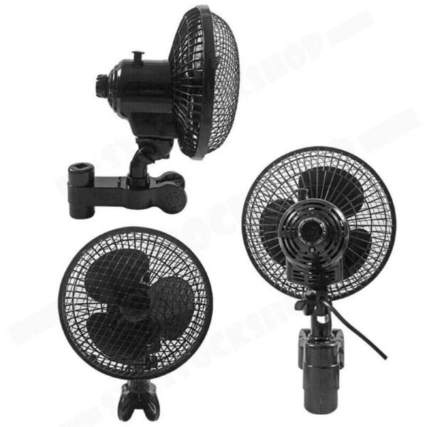 2 Speed 6" Hydroponic Grow Tent Oscillating Clamp Clip Fan Quiet Vertical 180MM