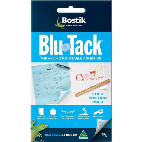 Bostik Blu Tack 75 g, 1 pack, Blue/Gray