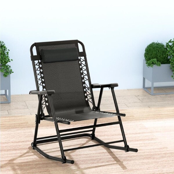 1x Gardeon Outdoor Rocking Chair Folding Reclining Recliner Patio Furniture Garden