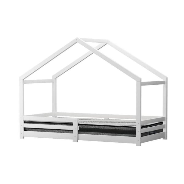 VIista Kids Bed Frame With Single Mattress Set White