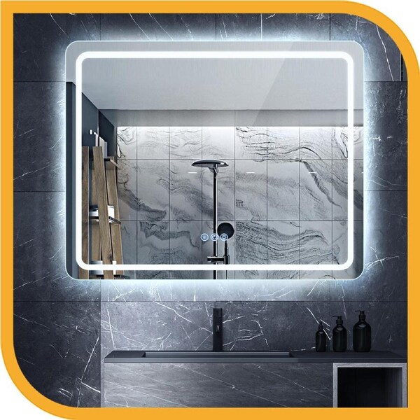 Simplus LED Wall Mirror Bathroom Makeup Mirrors Vanity Mirrors Smart Anti-Fog 100x80CM