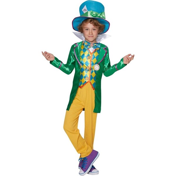 Disney Mad Hatter Boys Deluxe Costume Kids Dress Up Party/Halloween Size 9-10y
