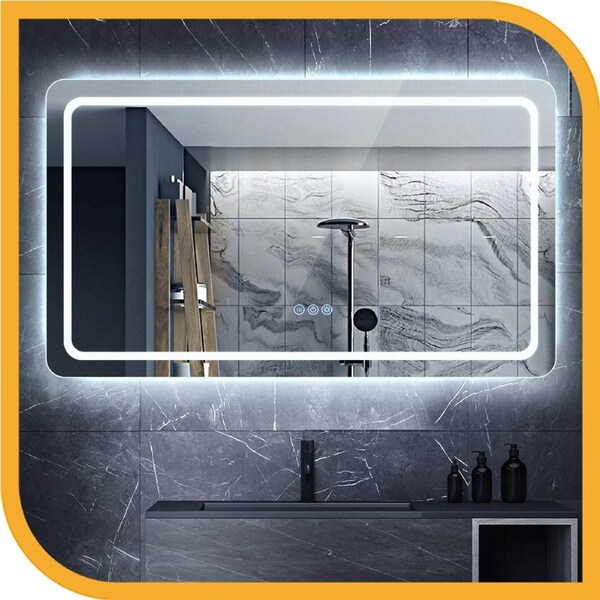 Simplus LED Wall Mirror Bathroom Makeup Mirrors Vanity Mirrors Smart Anti-Fog 120x70CM