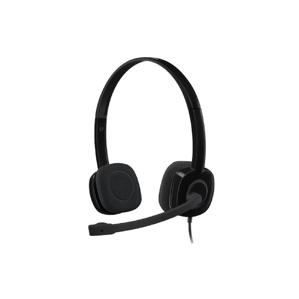 Logitech H151 Stereo Headset Light Weight Adjustable Headphones with Microphone 3.5mm jack In-line audio controls Noise-cancelling