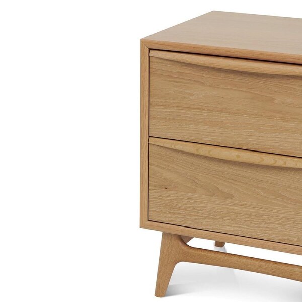 Brendon 2 Drawer Bedside Table - Natural Oak