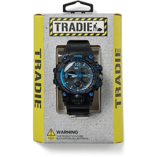 Tradie Men's Analogue Digital Watch - Black & Blue