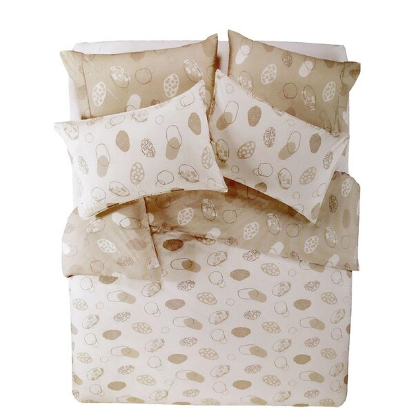 225TC 5 Pcs Pebbles Taupe Quilt Cover Set King