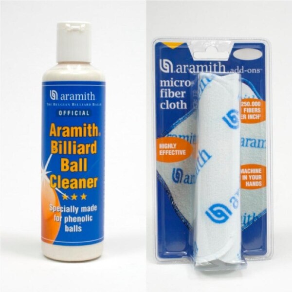 Aramith Pool Snooker Billiard Ball Cleaner Cleaning Liquid and Microfiber Cloth
