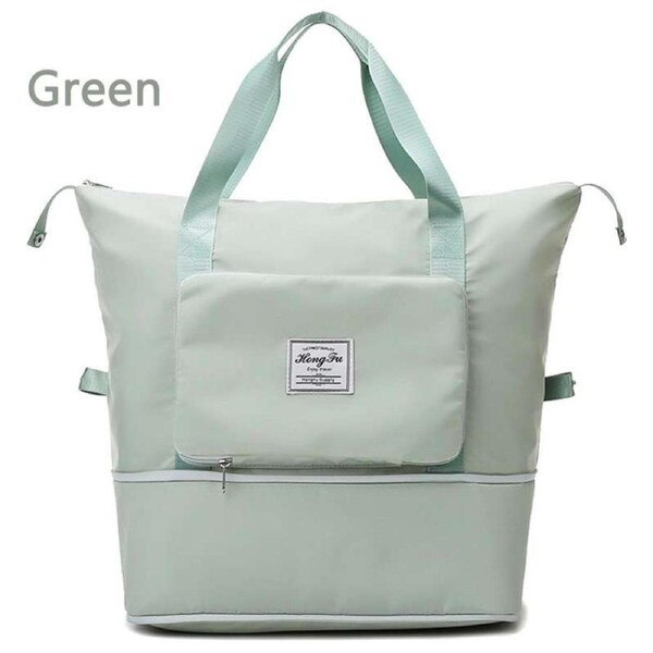 OZNALA 3 In 1 Foldable Portable Expandable Large Capacity Unisex Folding Travel Bags Waterproof Luggage Tote Handbag Duffle Bag Cosmetics Organizer with Bottom Extension & Multi-Pocket-Green