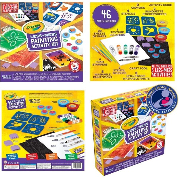 Crayola Less Mess Painting Activity Kit 5 Activities Washable Spill Proof Make