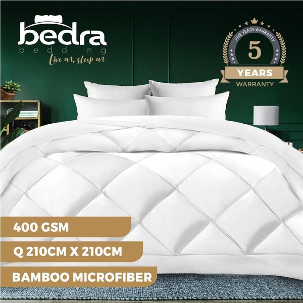 Bedra Bedding Bamboo Microfibre Quilt 400GSM Queen