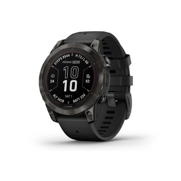 Garmin Fenix 7 Pro Sapphire Solar Carbon Gray DLC Titanium, Black Band