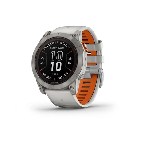 Garmin Fenix 7X Pro Sapphire Solar Titanium Fog Gray/Ember Orange Band