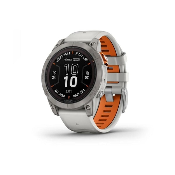 Garmin Fenix 7 Pro Sapphire Solar Titanium, Orange Band 010-02777-22