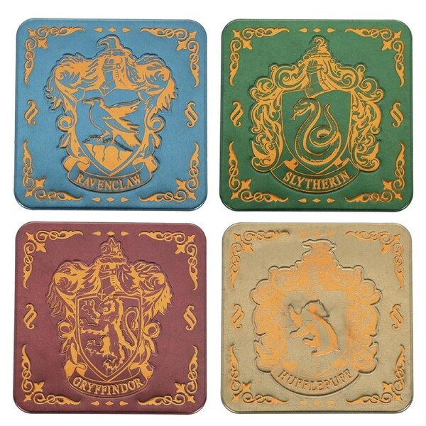Paladone 9cm Harry Potter Hogwarts Crest Coasters Coffee Desk/Table Protection