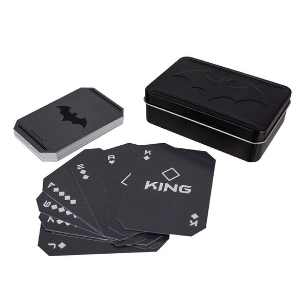 Paladone 8cm Batman Themed Playing Cards Kids/Children Game w/ Storage Tin Black