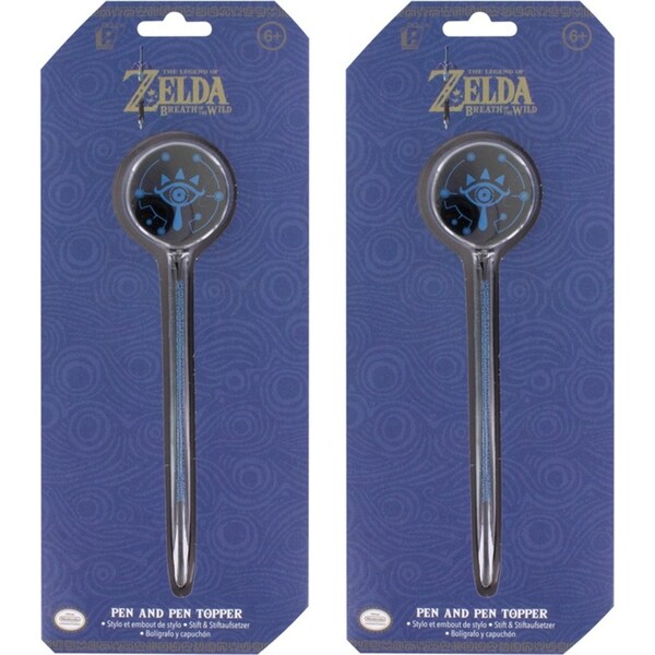2x Paladone 18cm Legend of Zelda Shiekah Eye Collectable Ball Point Pen w/Topper