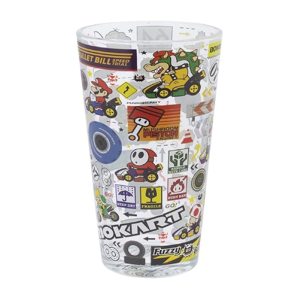 Paladone 400ml Mario Kart Glass Kids/Children Gift Water/Cocktail Drinking Cup