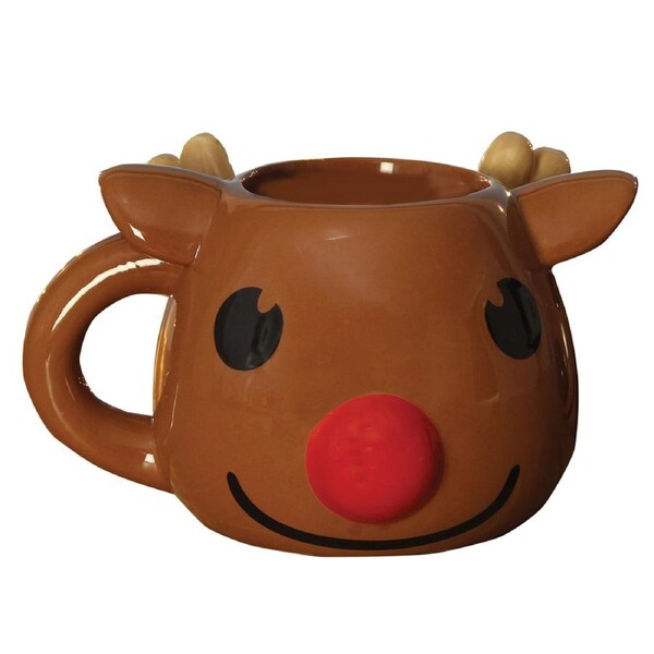 Paladone 300ml Christmas Festive Rudolph Mug Heat Change Kids/Children Cup Brown