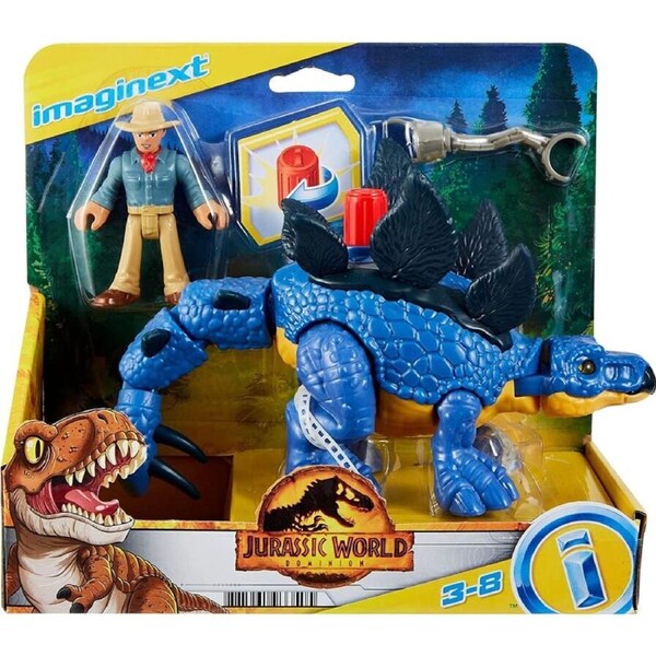 Imaginext Fisher Price Jurassic World Dominion Stegosaurus & Dr. Grant