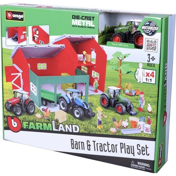 Maisto Farmland Chicken Coop w/Diecast Tractor Kids/Childrens Playset Toy 3y+