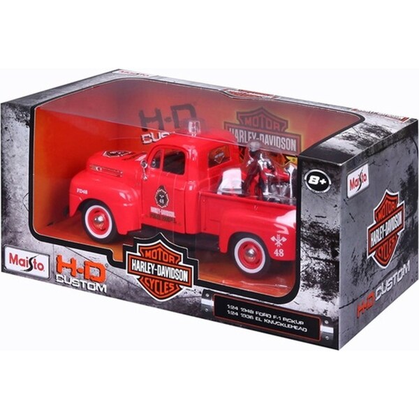 Maisto 1:24 Harley Davidson 1948 Ford F1 pick Up & 36 Knucklehead Model Car 8y+