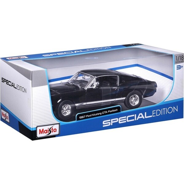 Maisto Special Edition 1:18 1967 Ford Mustang Fastback Black Toy Model Car 3y+