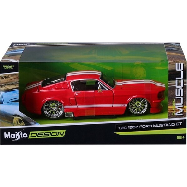 Maisto 1:24 Design Classic Muscle 1967 Ford Mustang GT Kids Model Car Toy 8y+