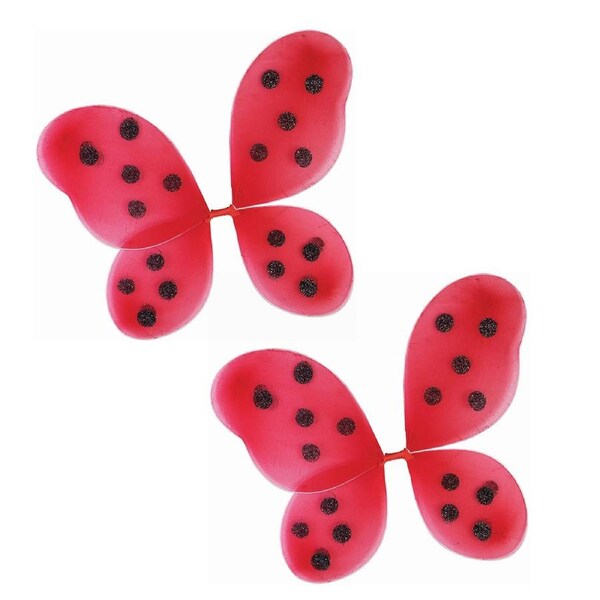 2x Rubies Fabric Ladybug Wings Party Dress Up Costume/Outfit Set Accessory Child