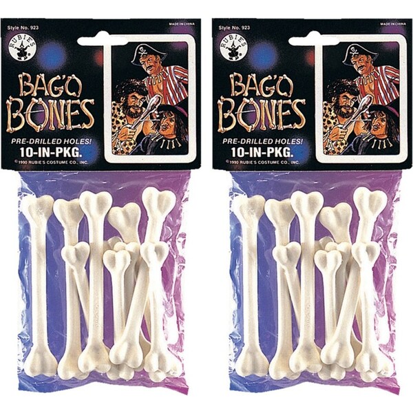 2x 10pc Rubies Bag O' Bones w/ Pre-Drilled Holes Halloween Costume Accessory