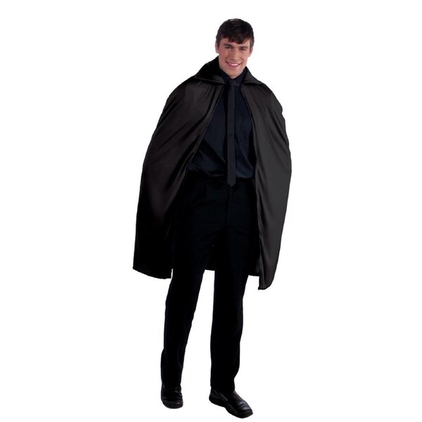 2x Rubies 114cm Fabric Black Cape Cloak Vampire Halloween Costume/Outfit Adult