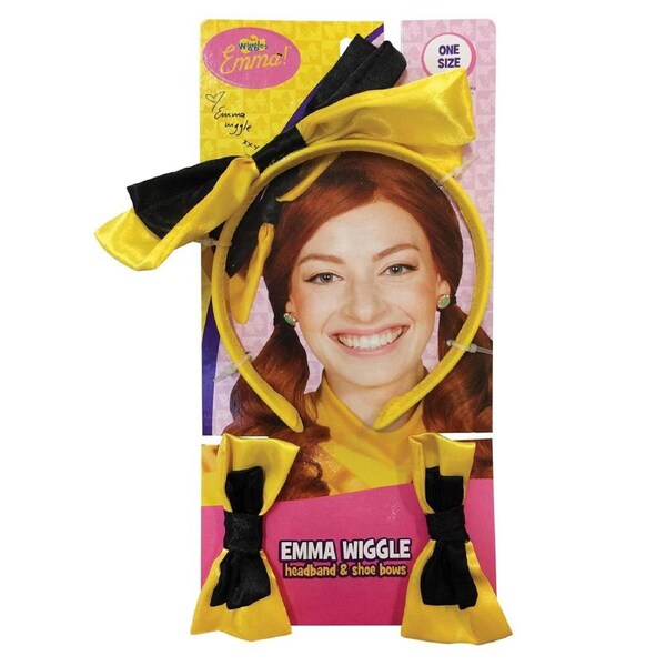 2x The Wiggles Yellow Wiggle Headband & Shoe Bows Costume Party Accessory Child