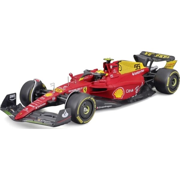 Bburago 1:24 Ferrari Racing 2022 F1 75 Sainz No. 55 Model Diecast Toy 14y+