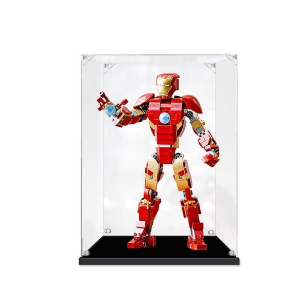 Acrylic Display Case for LEGO 76206 Marvel Super Heroes Iron Man Figure Infinity Saga Storage Box Dust Proof Glue Free
