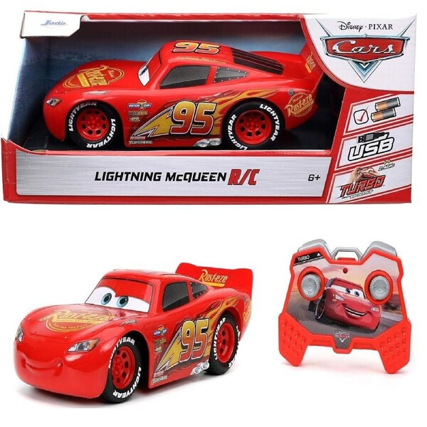 Jada Pixar Cars 1:24 Lightning McQueen RC Remote Control Car Race Play Gift