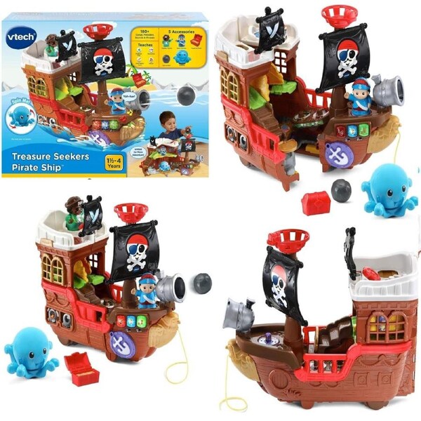 VTech Treasure Seekers Pirate Ship Deserted Island with Treasure Octopus Spin