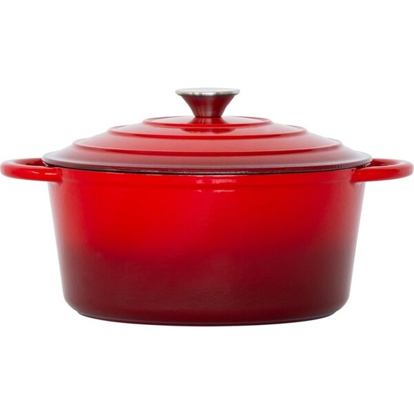 Healthy Choice 26cm Enamelled Cast Iron French Oven Casserole (4.7L) - Red