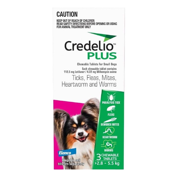 Credelio Plus For Small Dogs 2.8-5.5kg Pink 3 Pack