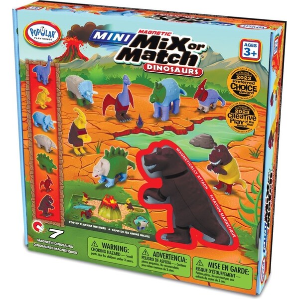 Popular Playthings Magnetic Mini Mix or Match Dinosaur Deluxe Animal Toy Kids 3+