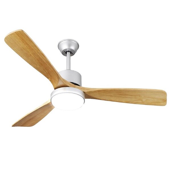 Krear 52" Ceiling Fan With Light Wooden Blade DC Motor Remote Control 6 Speed For Living Room