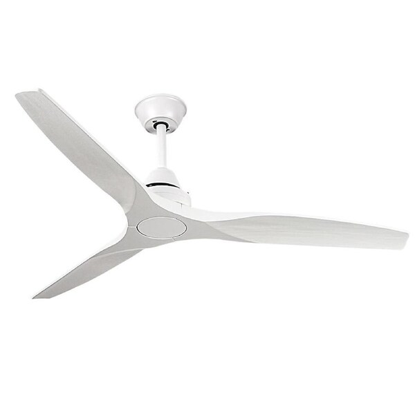 Krear 52" Ceiling Fan With Remote Control Wooden Blades Motor Fans Indoor White For Living Room
