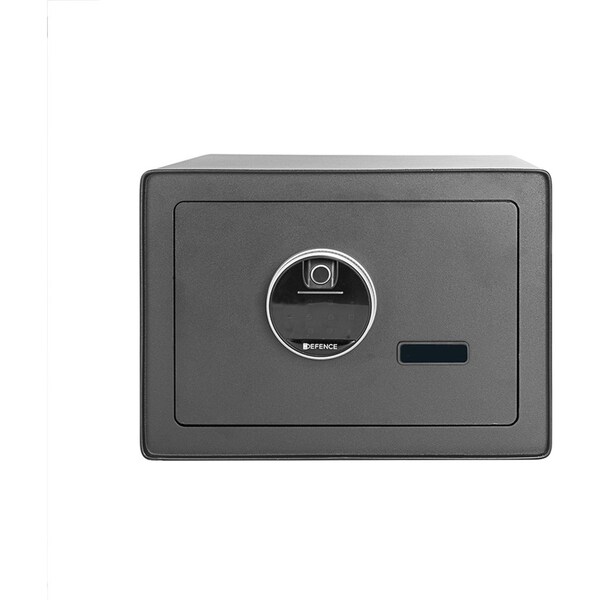 Defence Biometric Fingerprint Security Safe w/ Key 250x350x250mm - Matt Black