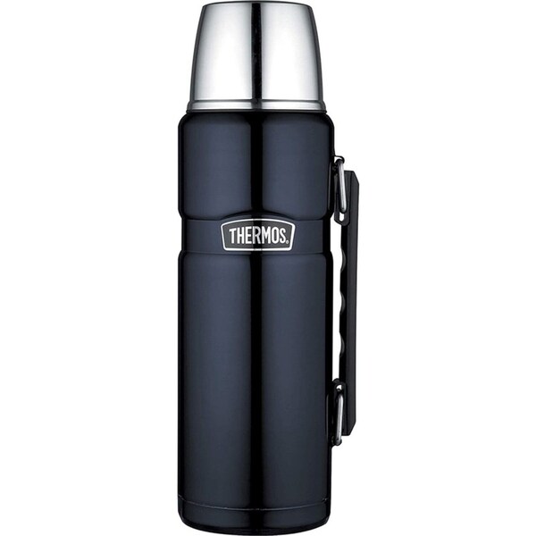 Thermos Stainless Steel King Vacuum Insulated Durable Flask Midnight Blue 1.2L