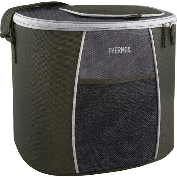 Thermos E5 Portable On The Go Insulating 24 Can Cooler w/LDPE Liner Grey/Green