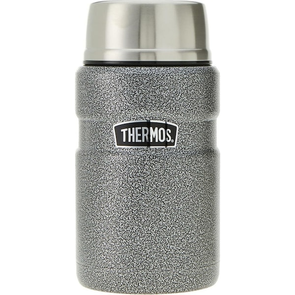 Thermos Stainless Steel King Vacuum Insulated Durable Food Jar Hammertone 710ml