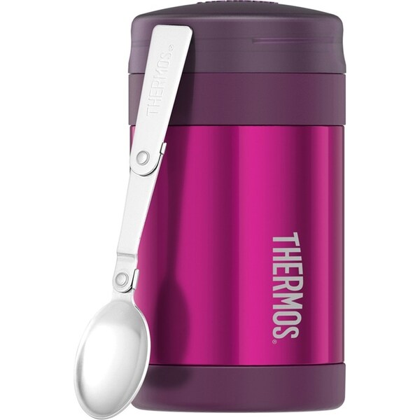 Thermos Vacuum Insulated Durable Food Jar Pink Portable Travel Mug 470ml