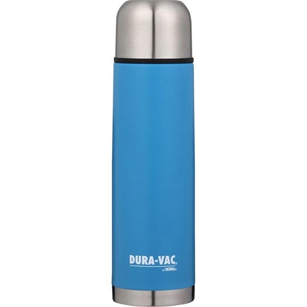 DURA-VAC Vacuum Insulated Stainless Steel Slimline Flask Water Bottle Blue 1L